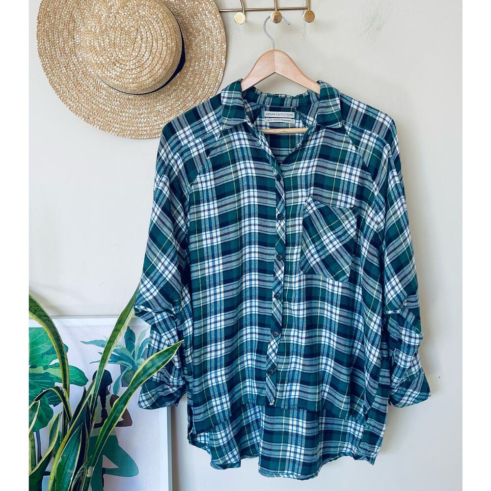 Urban Outfitters Brenden Green Plaid Shirt - Picture 4 of 7